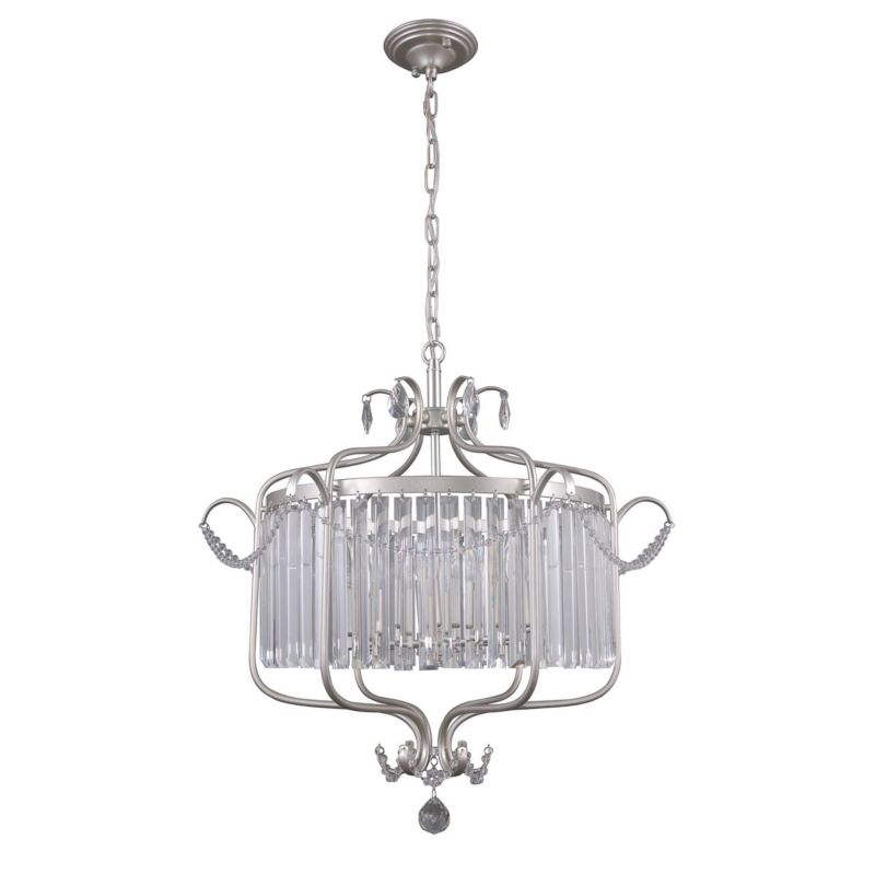 Żyrandol Italux Rinaldo 1240 srebrny szampańsko-przezroczysty kryształowy 6xE14 x 1 szt.