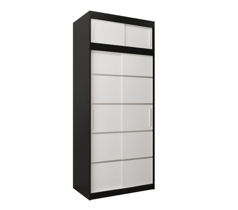 Szafa przesuwna Abiks Verona 1 100 czarny + biały z nadstawką 1 szt.