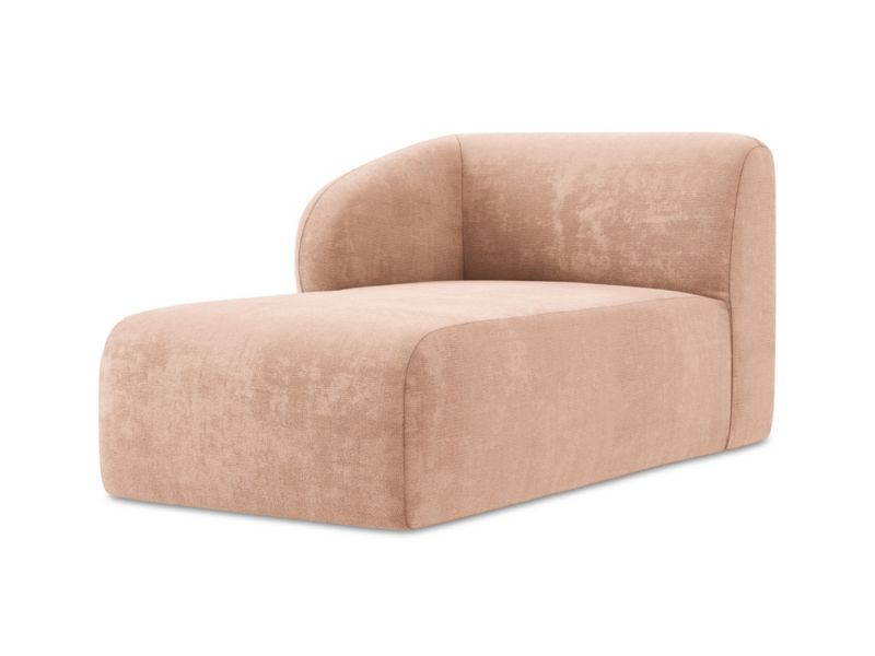 Szezlong lewostronny LaMiaSofa CERVO z tkaniny szenilowej 91x166 cm brzoskwiniowy 1 szt.