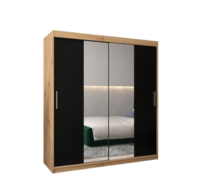 Szafa przesuwna Garderoba Abiks Tokyo 1 180 artisan + czarny 1 szt.