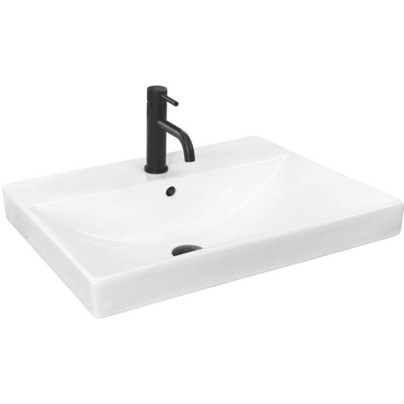 Umywalka Wpuszczana Rea Mandy Prostokątny Biały 60X46X18Cm 1 Szt