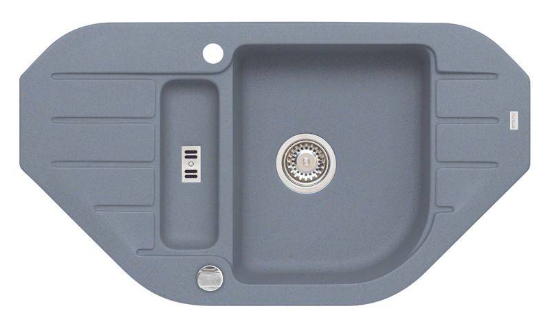 Zlewozmywak granitowy Alveus Niagara 60 kol. 04 steel (90x50cm) 1,5-komorowy 1szt.