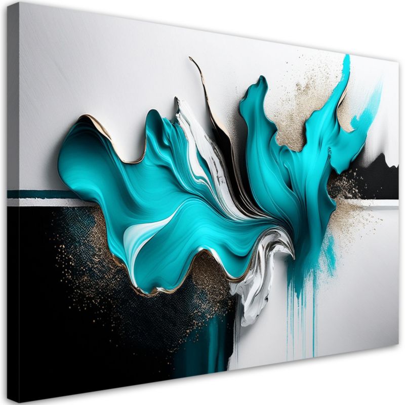 Obraz na płótnie Feeby Turkusowa Abstrakcja Efekt 3D 120x80cm 1szt