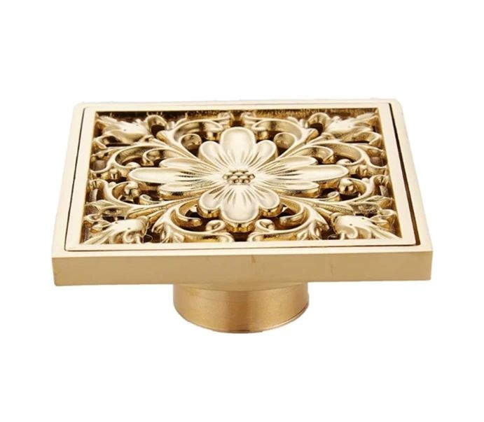 Odpływ prysznicowy Lauferi ELIONE mosiężny kwadratowy złoty retro 1 szt.