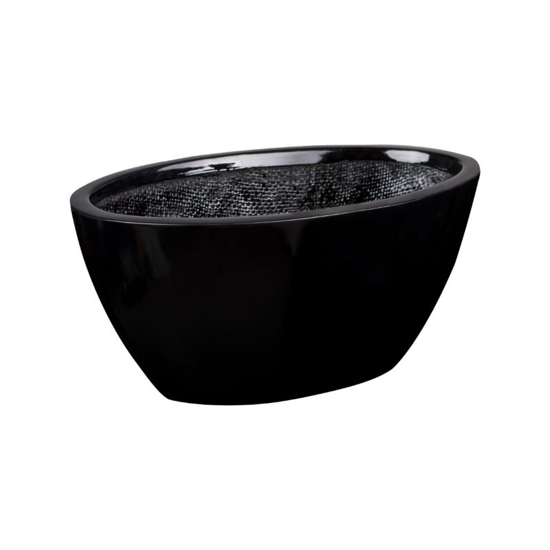 Doniczka Zadora Z Włókna Szklanego Na Taras Do Domu D108A Czarny Połysk 1 szt