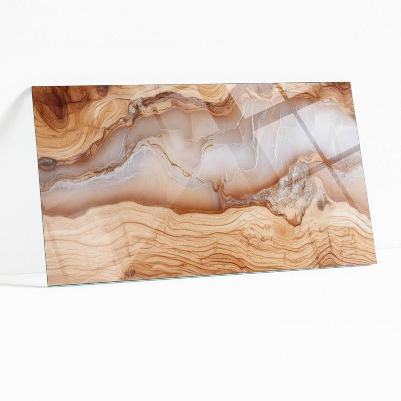 Blat Szklany z Nadrukiem Wallfluent 140x70 cm Drewno z żywicznymi akcentami 1 szt.