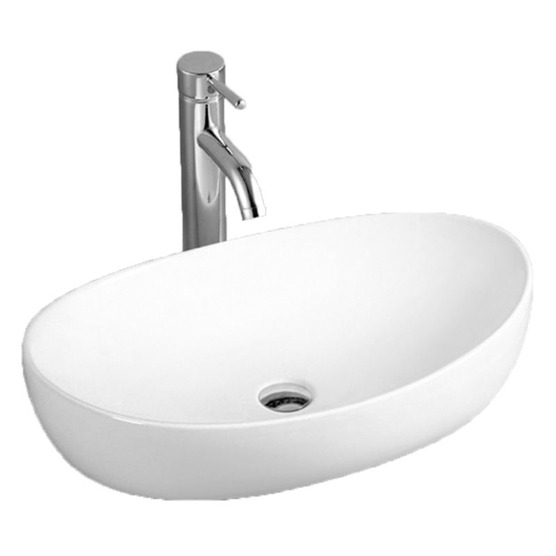 Umywalka nablatowa LaVita Barco 65x42 cm biały połysk owalna ceramika 1 szt.