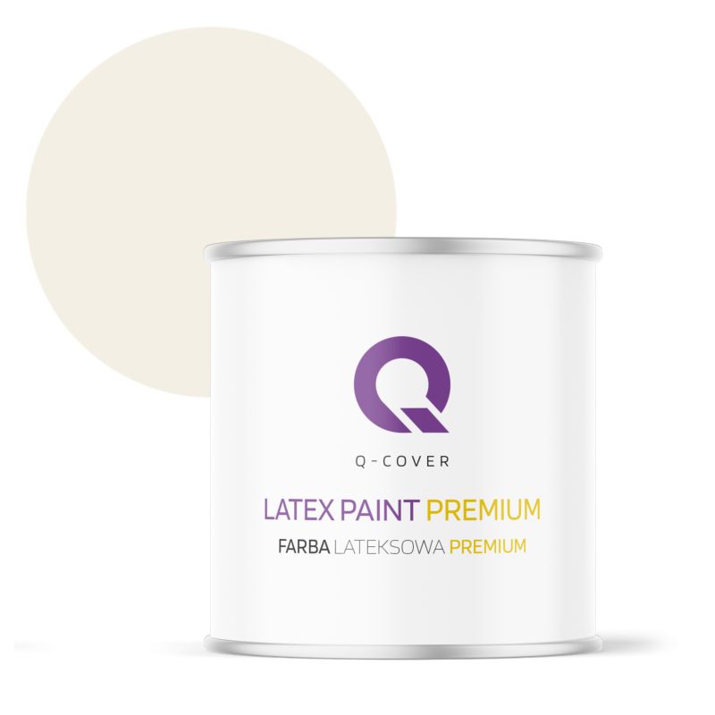 Farba Lateksowa Premium Plamoodporna do Ścian i Sufitów Q-Cover Biel złamana w beż H3884 Głęboki Mat 2L