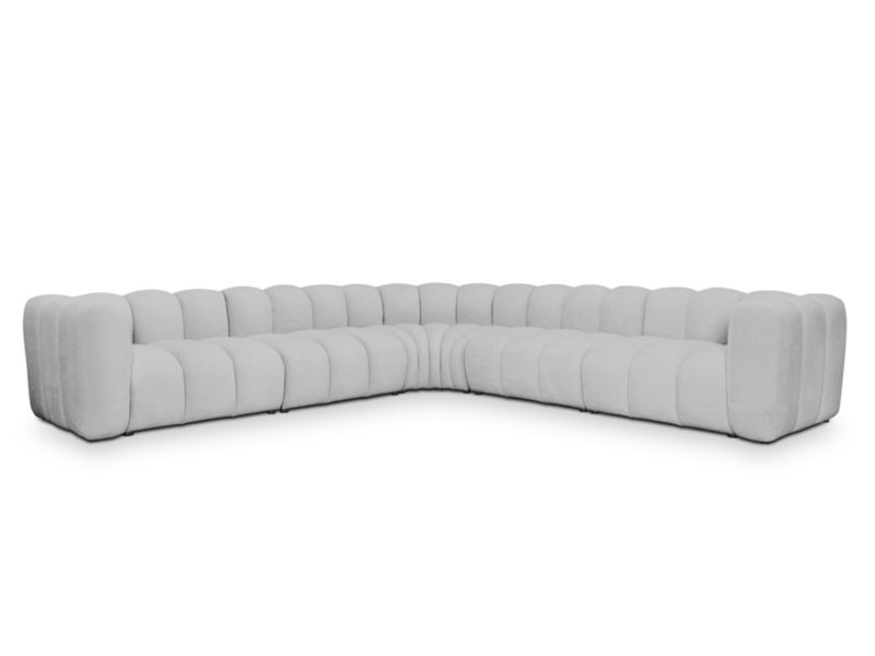 Modułowy narożnik LaMiaSofa NAPOLI z tkaniny szenilowej 314x314 cm jasny szary 1 szt.