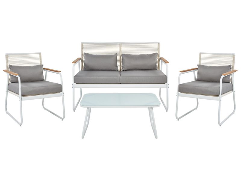 Zestaw wypoczynkowy ogrodowy Pomonte Metal Biały 1 kpl