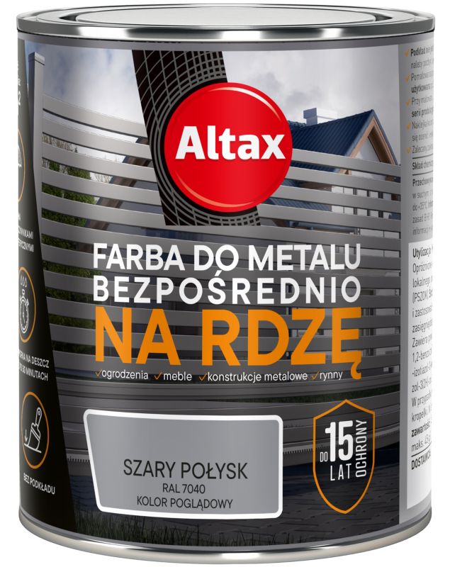 Farba antykorozyjna Altax szary połysk 0,75 l