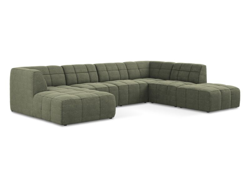 Sofa panoramiczna LaMiaSofa GRADO z tkaniny bouclé 341x240 cm oliwkowy 1 szt.