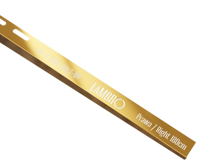 Listwa brodzikowa krawędziowa spadkowa Lambro złoty połysk 180 cm prawa 1 szt.