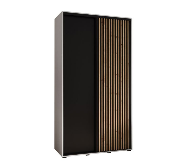 Szafa przesuwna Garderoba Abiks Lanko 1 140 gł. 45 biały/czarny 1 szt.