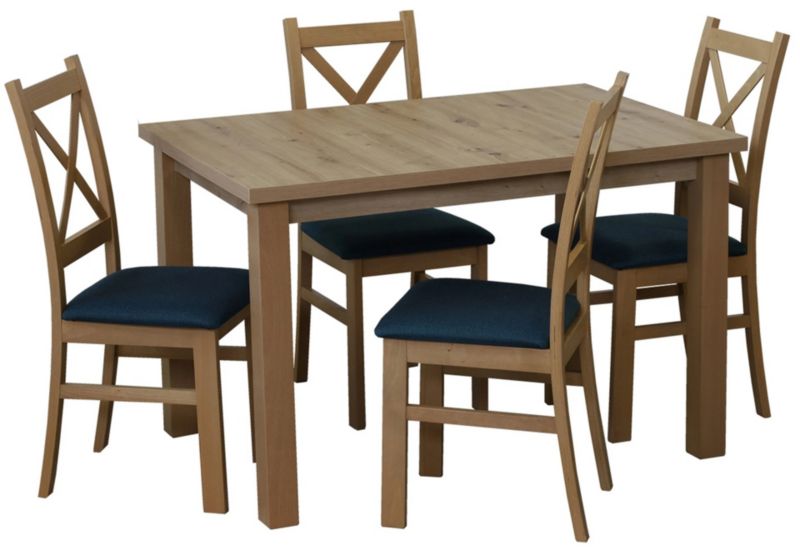 Zestaw stół 150/190x80 rozkładany z 4 Bonni M015-4 Dąb Artisan 1 kpl.