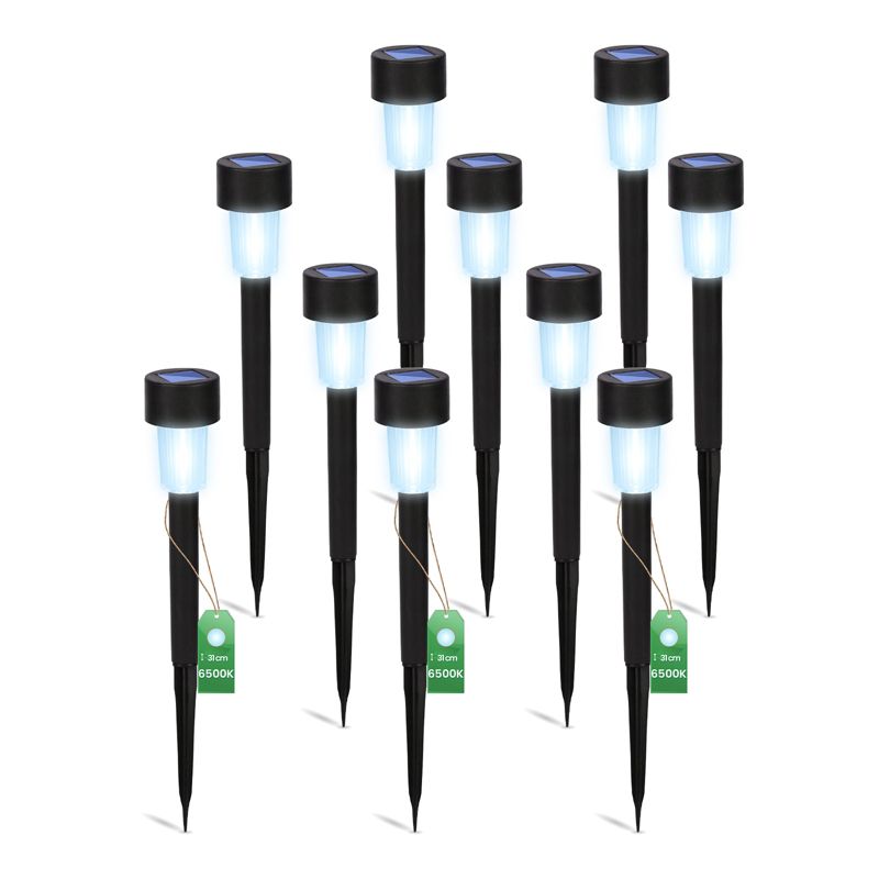 Lampa Solarna LED Lumiled Ogrodowa Zewnętrzna Wbijana Czarna 6500K 10 szt.