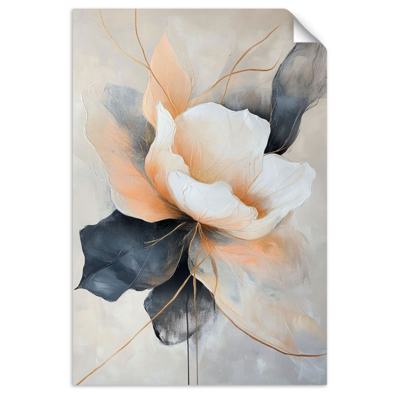 Naklejka na ścianę Feeby Abstrakcyjny Kwiat beżowo szary 70x100cm 1szt