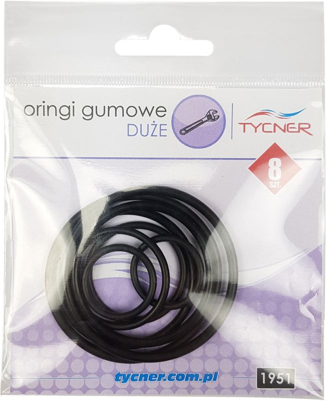 Zestaw oringów duże 8 elementów