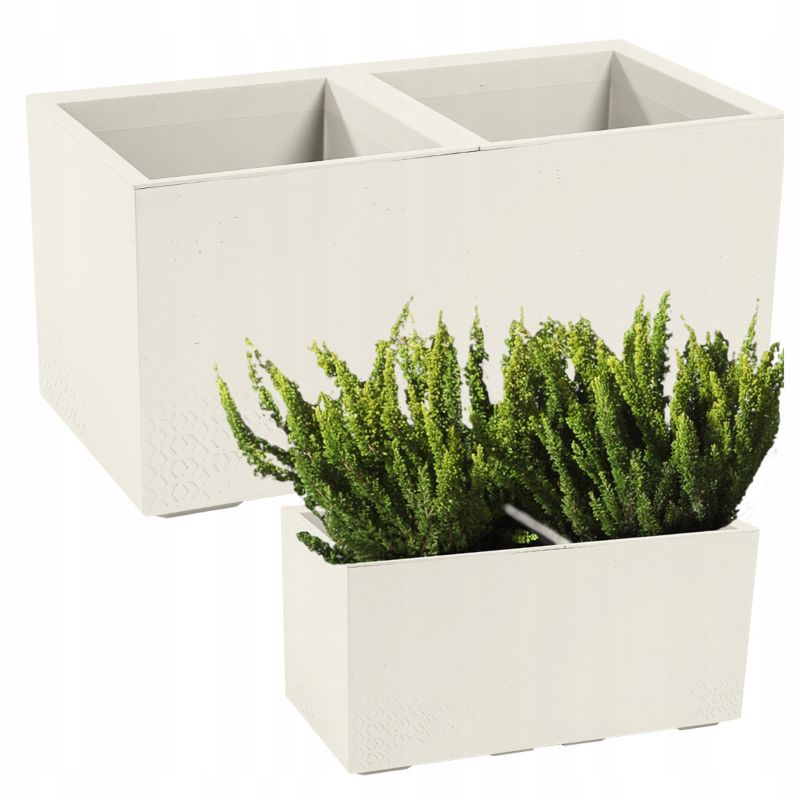 Doniczka Lamela KARO donica kwietnik 80x40x40cm imitacja betonu kremowa 1 szt.