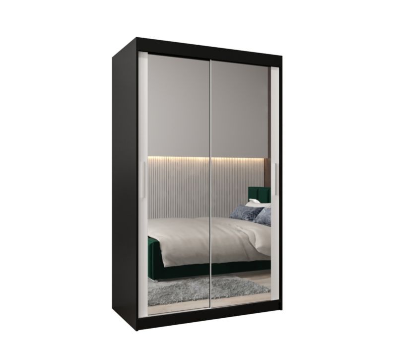 Szafa przesuwna Garderoba Abiks Tokyo 3 120 czarny + biały 1 szt.