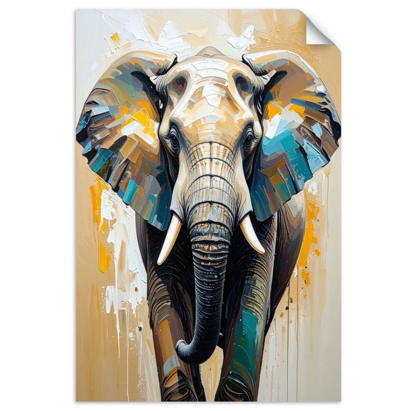 Naklejka na ścianę Feeby Słoń imitacja farby olejnej 70x100cm 1szt