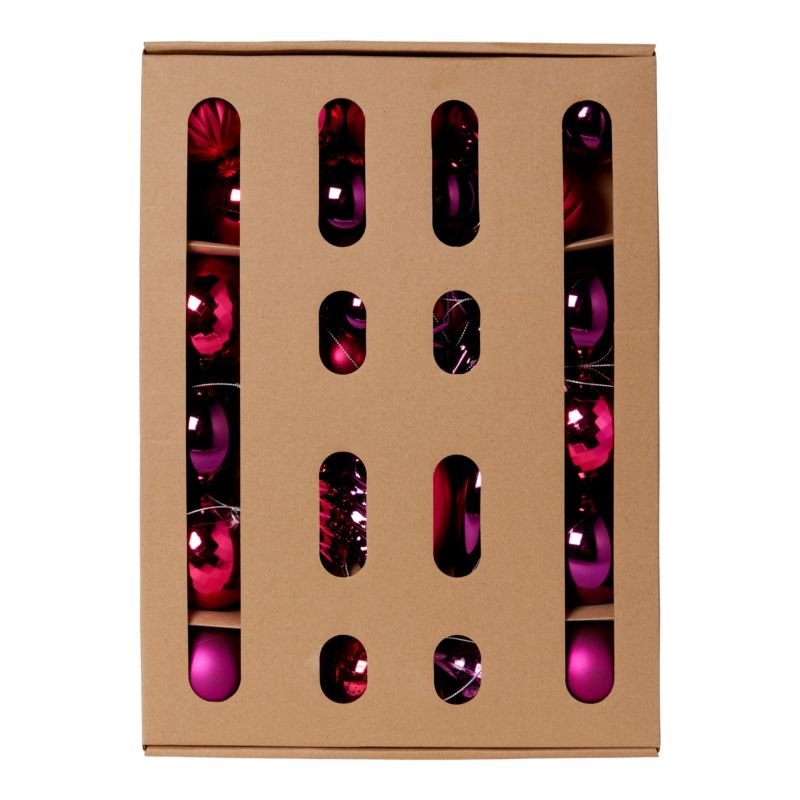 Bombki różowe 40 szt.