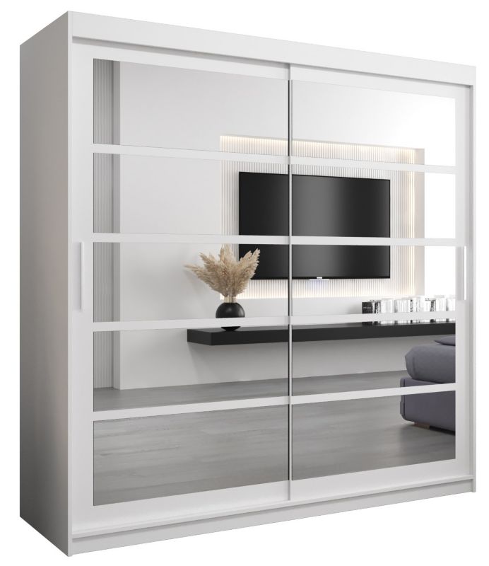 Szafa przesuwna Abiks ROMA 2 200 biały mat + biały mat 1 szt.