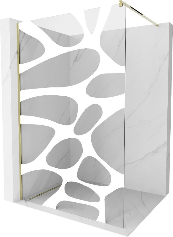 Ścianka prysznicowa Mexen Kioto biały wzór złoty 110x200 cm 800-110-101-50-97 1 szt.