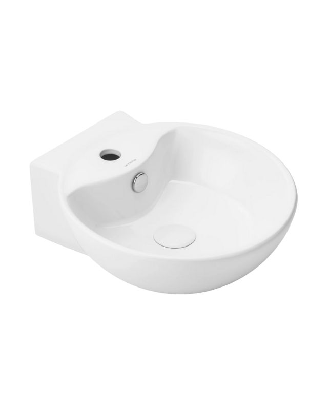 Umywalka ścienna Uptrend RIO biały połysk, z otworem na baterię oraz przelewem 1 szt.