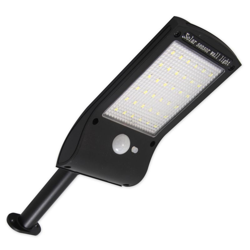 Lampa LED solarna elewacyjna MasterLED 5W IP65 zimna biel 6000K z czujnikiem PIR i uchwytem czarna 1 szt.