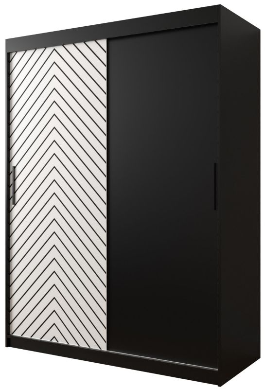 Szafa przesuwna Garderoba Abiks Jodełka 150 czarny + biały 1 szt.
