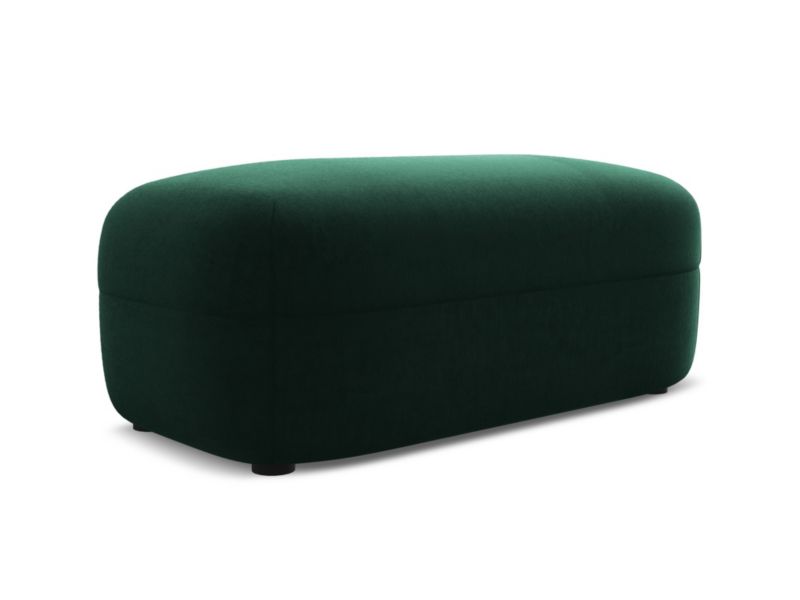 Pufa LaMiaSofa RIMINI z tkaniny welwetowej 92x48 cm butelkowa zieleń 1 szt.