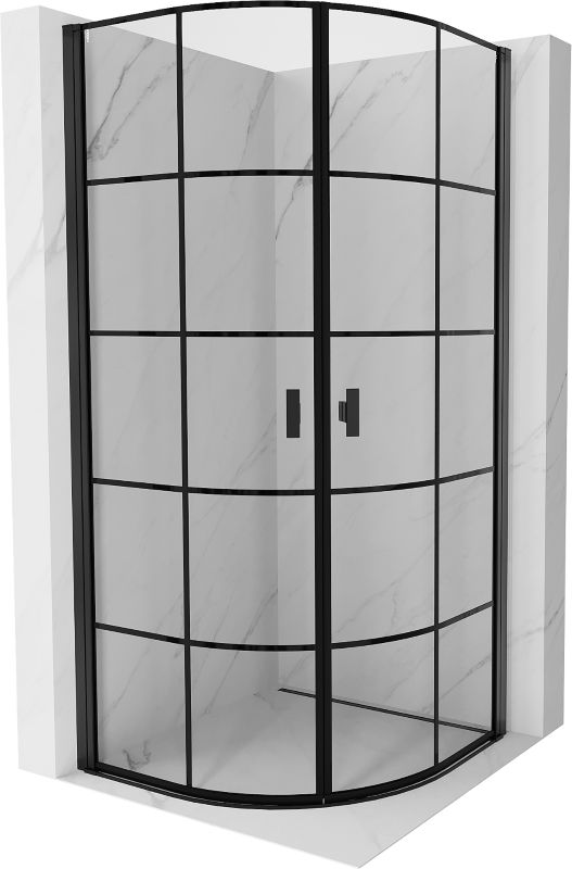 Kabina prysznicowa półokrągła Mexen Mist czarna 70x70 cm - 8A31-070-070-70-77 1 szt.