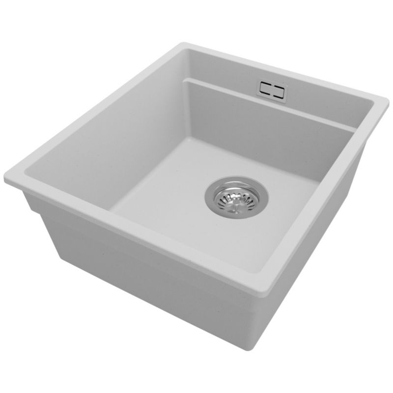 Zlewozmywak Praga Slim PRIMAGRAN Nablatowy 41x47cm do szafki od 45cm z Syfonem Szary 1 szt.