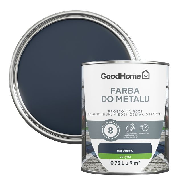 Farba antykorozyjna GoodHome satyna ciemny niebieski 0,75 l