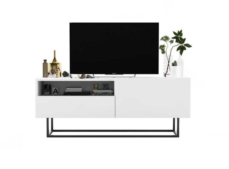 Szafka RTV Meble Lindner NILA 1 150 dąb wotan/czarna mat 1 szt.