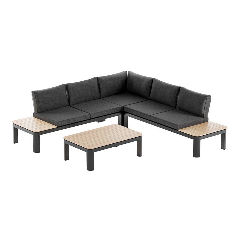 Narożnik ogrodowy aluminiowy BELLANTI Milano Lounge 4-osobowy Dark Grey 1 szt.