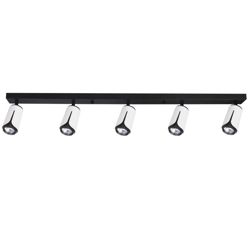 Kinkiet LED XUDO 5-punktowy GU10 Regulowany Lampa Listwa Biało-Czarny 1 szt.