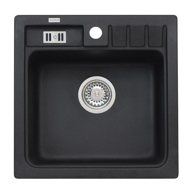 Zlewozmywak granitowy Alveus Niagara 20 kol. 91 czarny (46,5x46,5cm) 1-komorowy 1szt.