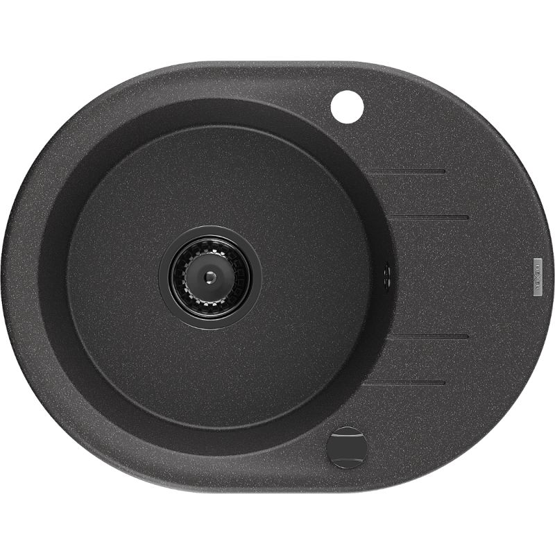 Zlewozmywak wpuszczany Mexen Kevin 1-komorowy czarny/srebrny metalik 586 x 458 mm - 6517581005-73-B 1 szt.