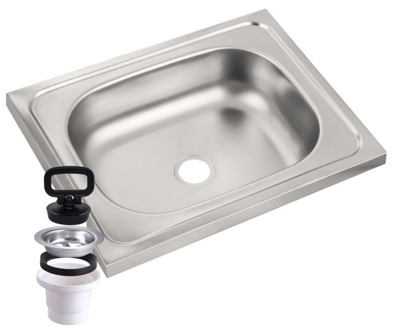 Zlewozmywak Stalowy Granitan Amalfi Prostokątny z Ociekaczem i Syfonem 1kpl.