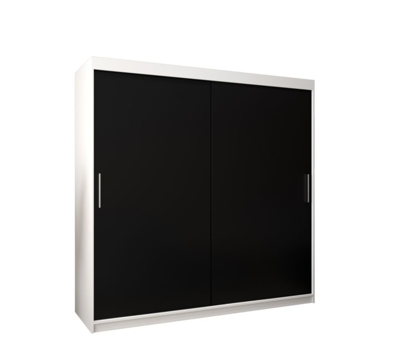Szafa przesuwna Garderoba Abiks Tokyo 200 biały + czarny 1 szt.