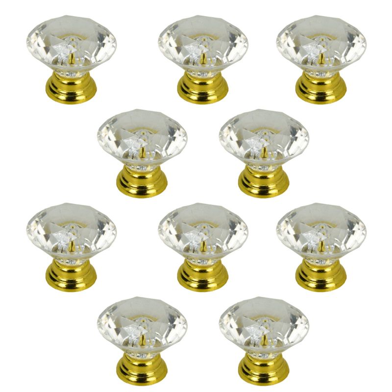 Gałka meblowa B&B okrągła Diament złota 10 szt