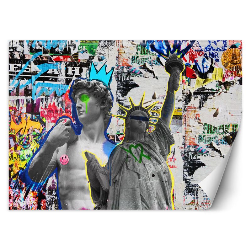 Fototapeta Feeby Rzeźba Dawida i Statua Wolności NY 100x70 1 szt