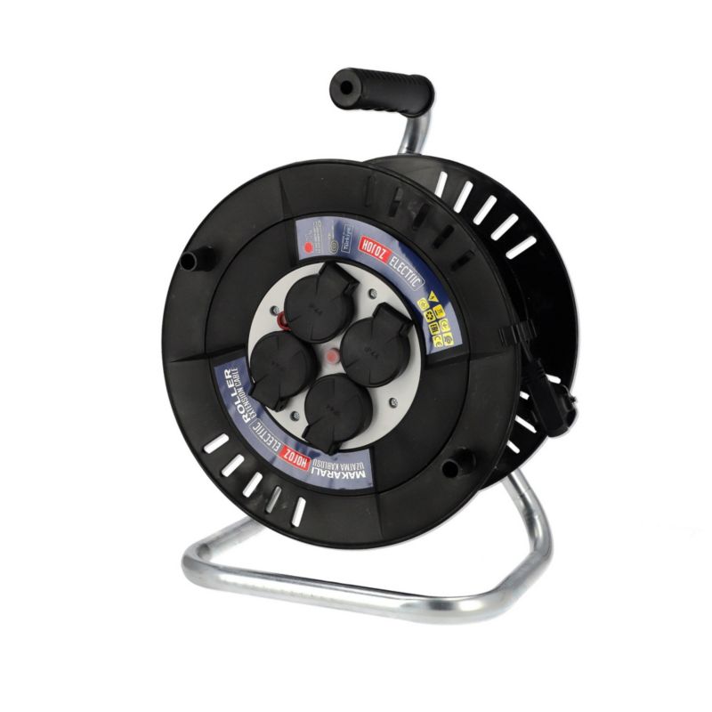 Przedłużacz HOROZ bębnowy 4-gniazdowy typ E (3x1,5 mm) IP44 20 m 1 szt.