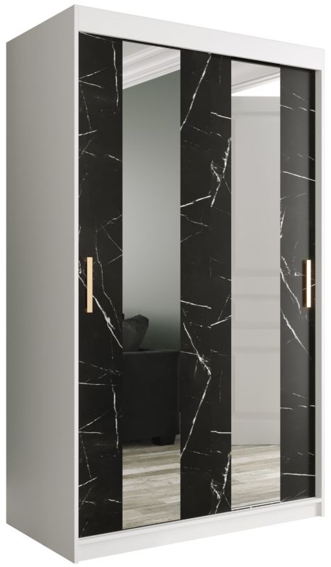 Szafa przesuwna Garderoba Abiks Marmur POLE 120 biały + czarny 1 szt.