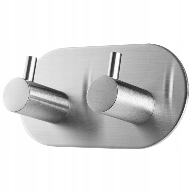 Wieszak KADAX Hak Samoprzylepny Łazienkowy Haczyk x 2 Srebrny 1 szt.