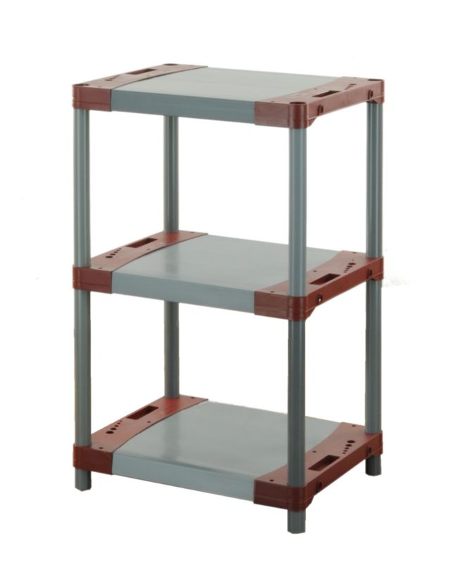 Regał plastikowy MODO24 czerwony wzmocniony do piwnicy 98x50x46 cm 97% recykling eco 1 szt.