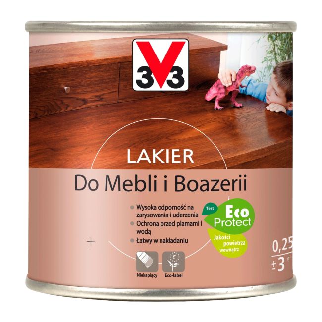 Lakier do mebli V33 dąb średni satyna 0,25 l