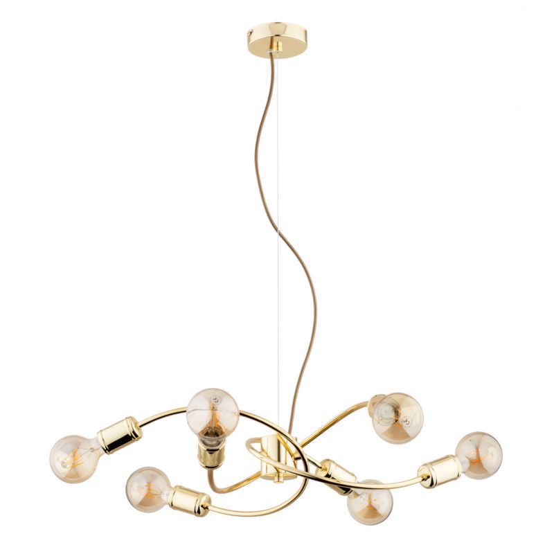 Lampa wisząca Alfa Karuzo 1632 złota nowoczesna 6xE27 x 15W 1 szt.